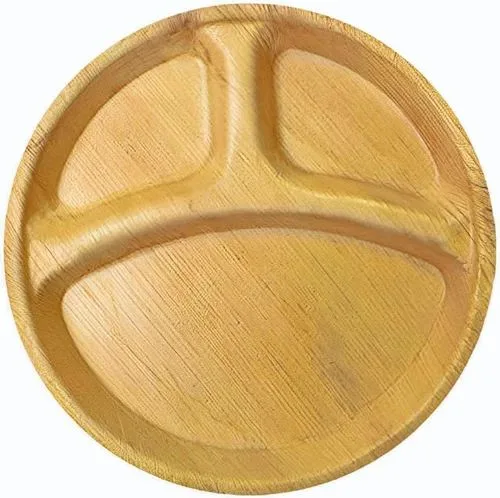 Areca 10 Inch 3 Compartment Plate