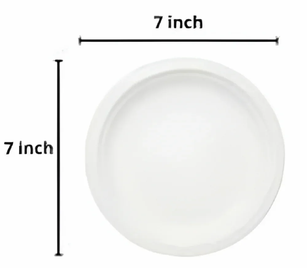 7 inch Round Bagasse Disposable Plate