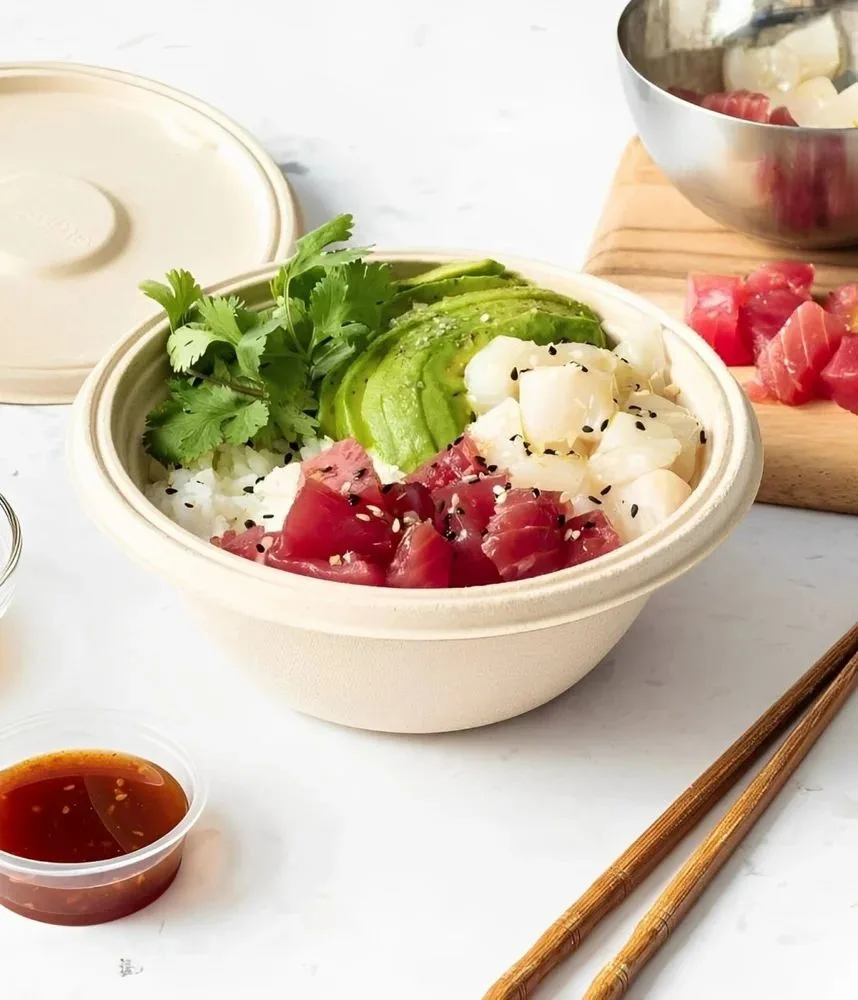 Biodegradable Sugarcane Bagasse Bowl 750 ML WITH LID