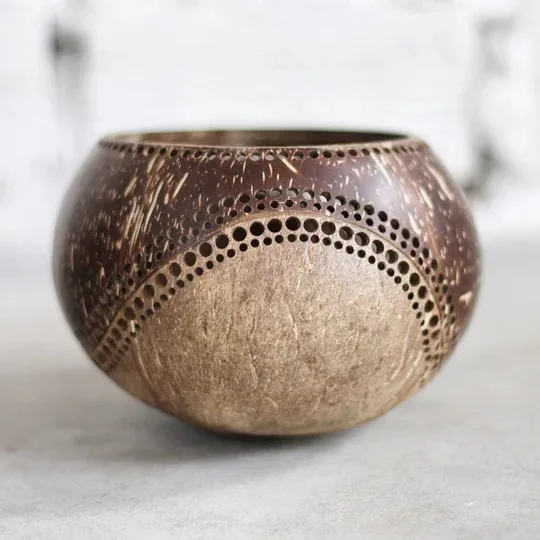 Coconut Shell Candle Holder